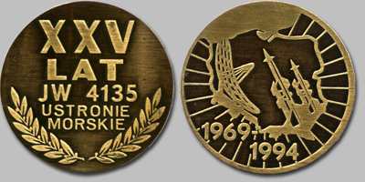 Medal okolicznościowy z okazji XXV–lecia 42. dr OP.