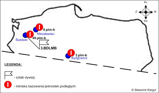 Jednostki bezpośrednio podległe 3. Brandenburskiej Dywizji Lotnictwa Myśliwsko-Bombowego w latach 1982-1998.