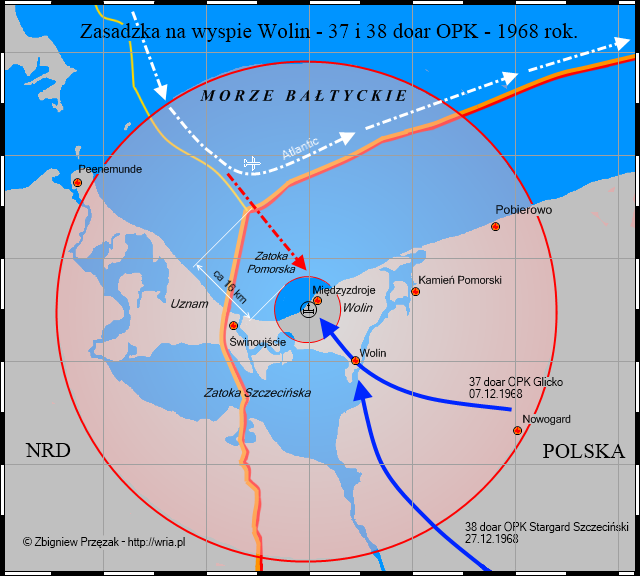 Plan zasadzki ogniowej na wyspie Wolin z udziałem 37 i 38 doar OPK ? 1968 rok.
