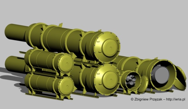 Rakiety PZR 2K–11 “Krug” w opakowaniach fabrycznych.