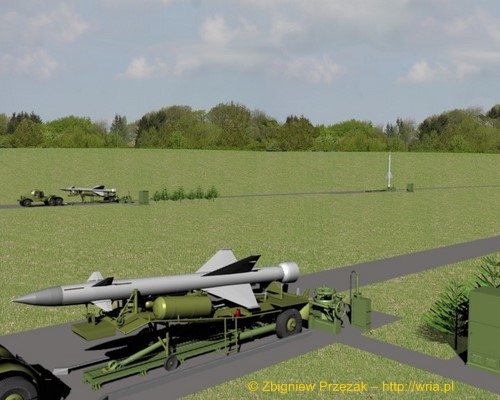 Załadunek rakiety W-300 PZR S-25 na stół startowy (etap I)