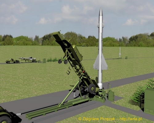 Załadunek rakiety W-300 PZR S-25 na stół startowy (etap IV)