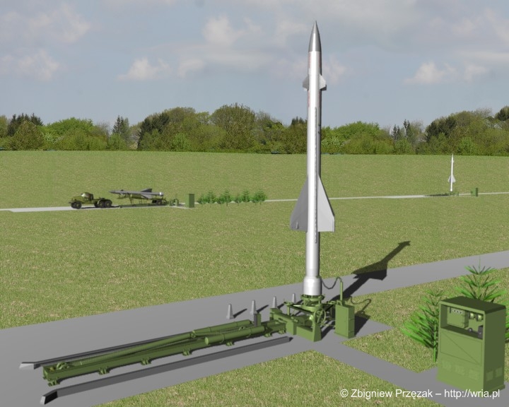 Załadunek rakiety W-300 PZR S-25 na stół startowy (etap V)