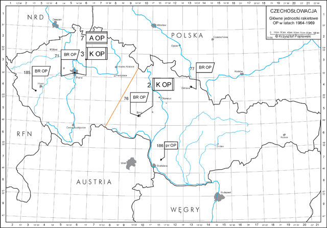 Rozmieszczenie głównych jednostek OP w latach 1961 - 1969 r. Rozmieszczenie głównych jednostek OP w latach 1961 - 1969 r.