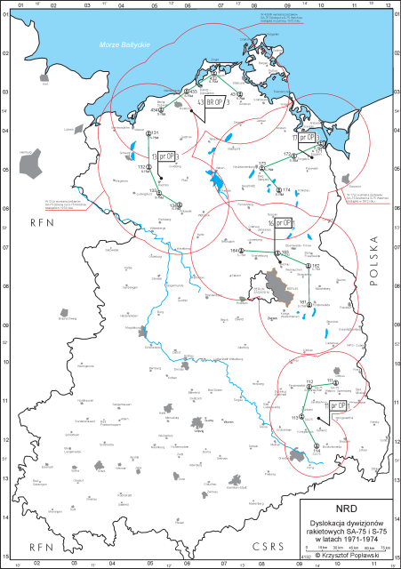 Rozmieszczenie dywizjonów rakietowych w latach 1971-1974. Rozmieszczenie dywizjonów rakietowych w latach 1971-1974.