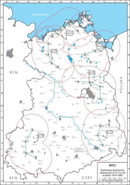 Rozmieszczenie dywizjonów rakietowych w latach 1974-1980. Rozmieszczenie dywizjonów rakietowych w latach 1974-1980.