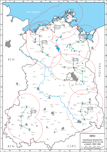 Rozmieszczenie dywizjonów rakietowych w latach 1980-1984. Rozmieszczenie dywizjonów rakietowych w latach 1980-1984.