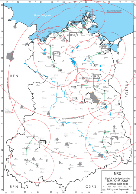 Rozmieszczenie dywizjonów rakietowych w latach 1984-1988. Rozmieszczenie dywizjonów rakietowych w latach 1984-1988.