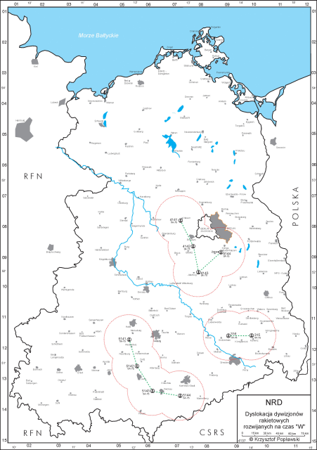 Dyslokacja dywizjonów rakietowych rozwijanych na czas W. Dyslokacja dywizjonów rakietowych rozwijanych na czas W.