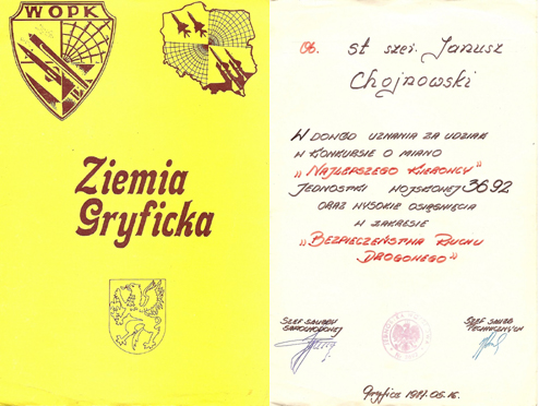 Dyplom uznania.